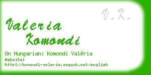 valeria komondi business card