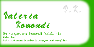 valeria komondi business card